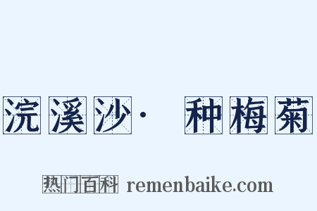 浣溪沙·种梅菊是什么意思的图片